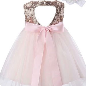 18-24 month rose gold flower girl dress